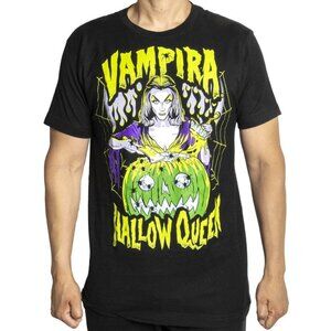 Vampira Hallow Queen T-shirt Black Graphic Tee S-M-L-XL-2XL-3XL NWT